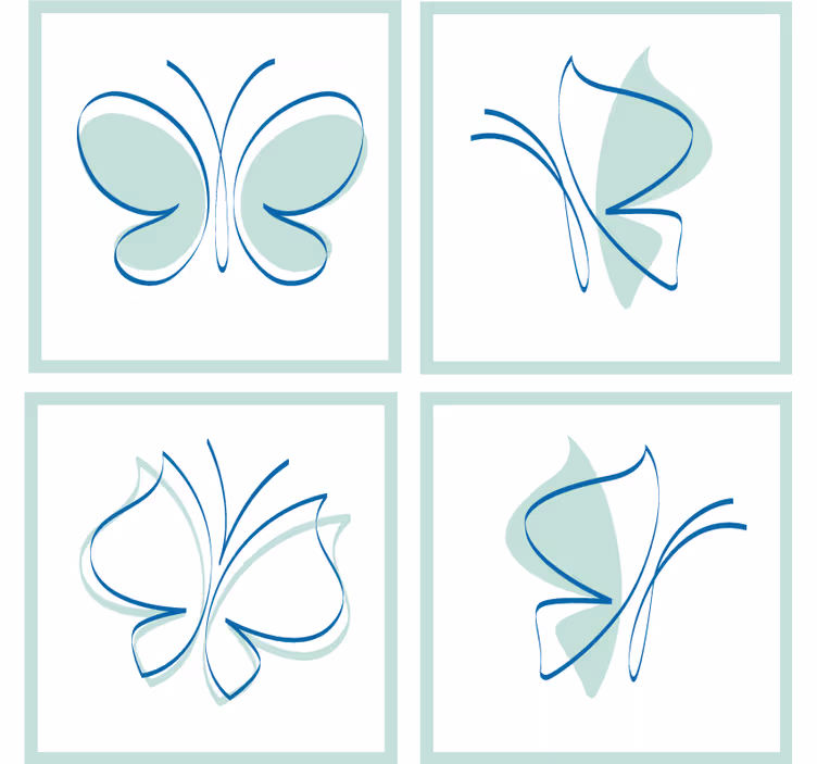 Suporturi pahare cu modele elegante de fluturi - TenStickers