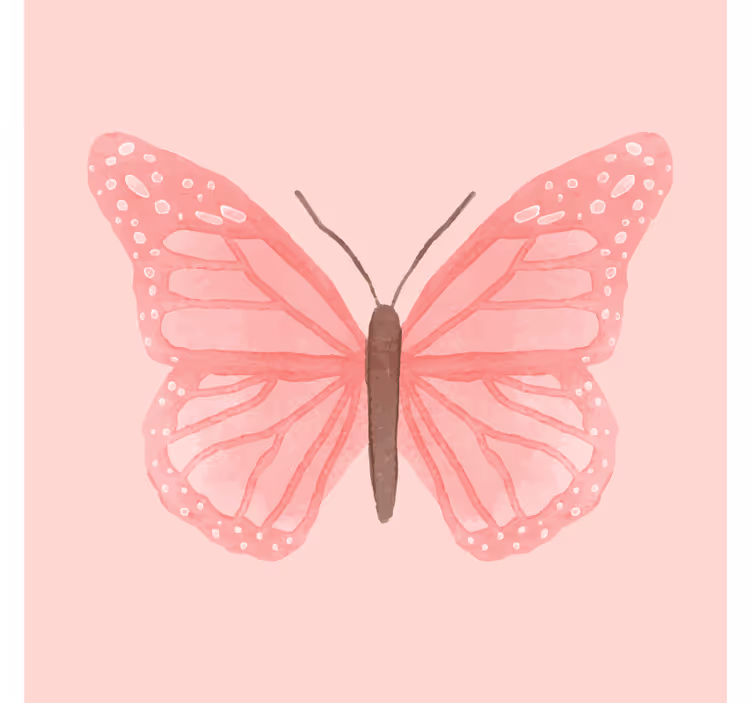 Suporturi pahare vintage ilustrație fluture roz - TenStickers