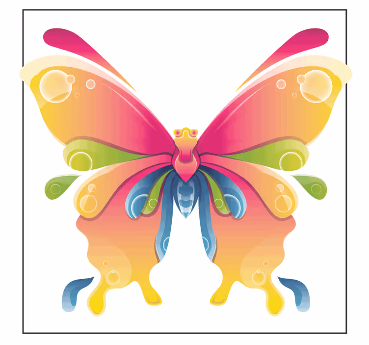 Suporturi pahare geeks cu artă colorată de fluturi - TenStickers