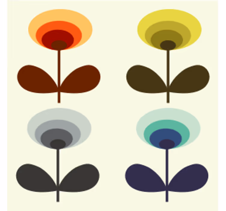 Suporturi pahare forme florale stratificate - TenStickers