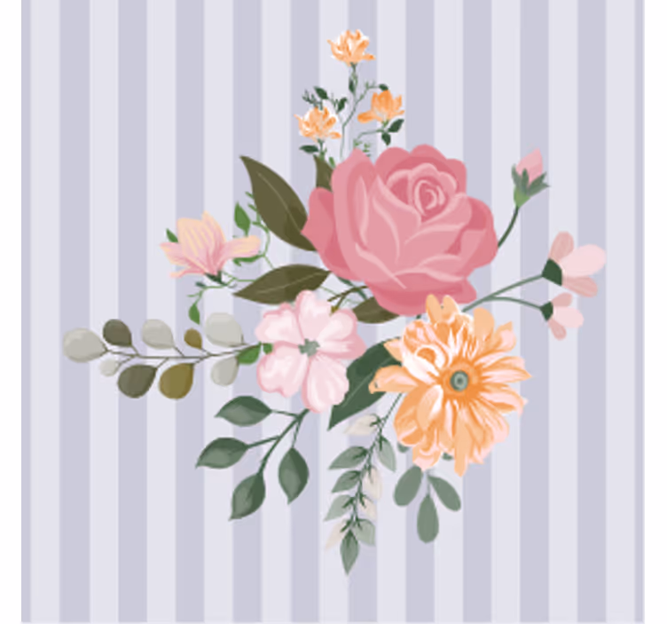 Suporturi pahare de bere cu dungi florale - TenStickers