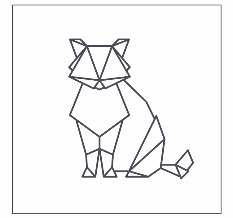 Suporturi pahare geeks figură pisică geometrică - TenStickers