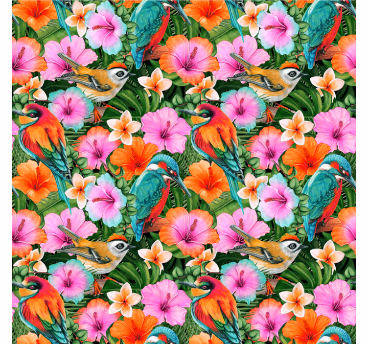 Suporturi pahare moderne păsări tropicale florale - TenStickers