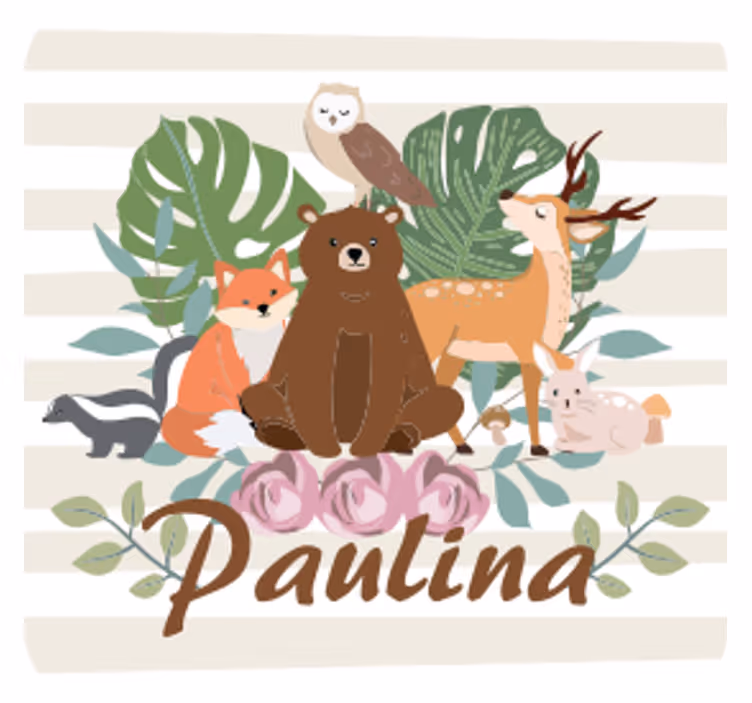 Suporturi pahare cu nume adunarea animalelor drăguțe - TenStickers