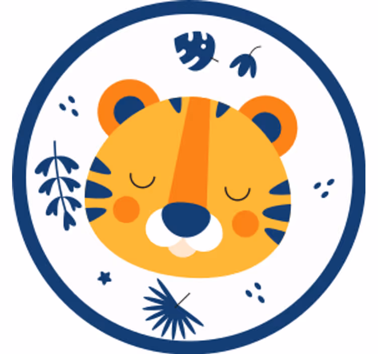 Suporturi pahare geeks față drăguță de tigru - TenStickers