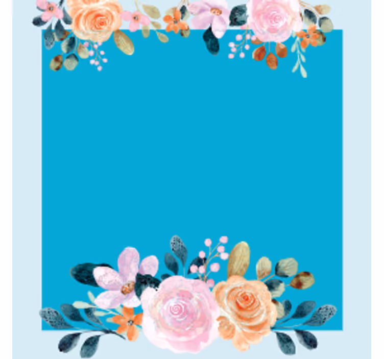 Suporturi pahare cu nume accent floral dreptunghiular - TenStickers