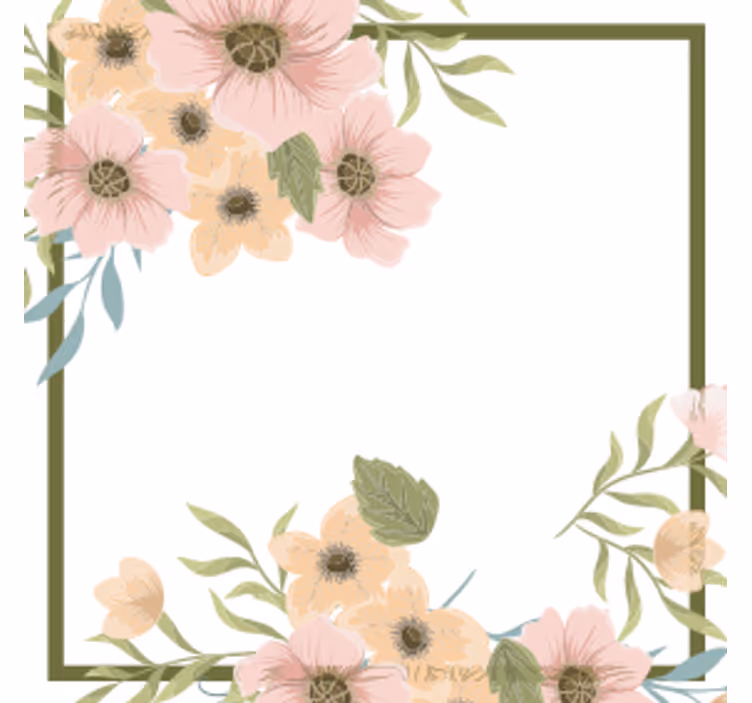 Suporturi pahare moderne cu ramă florală - TenStickers