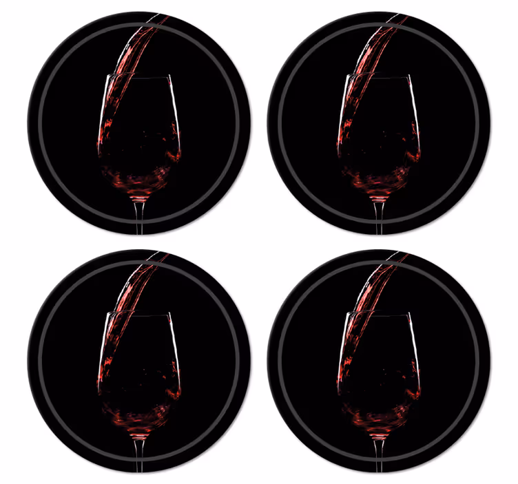 Cupă de vin roșu coaster vintage - TenStickers