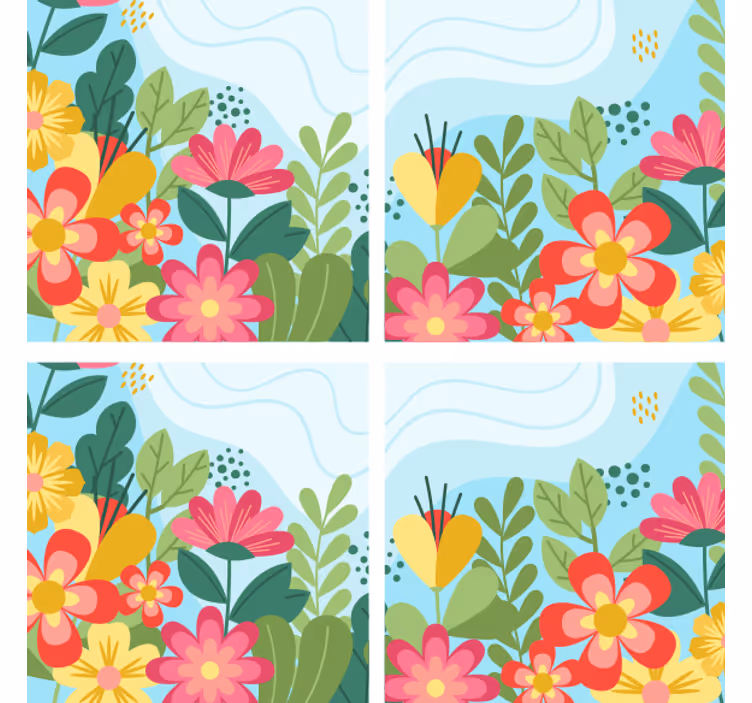 Suporturi pahare moderne compoziție flori vii - TenStickers