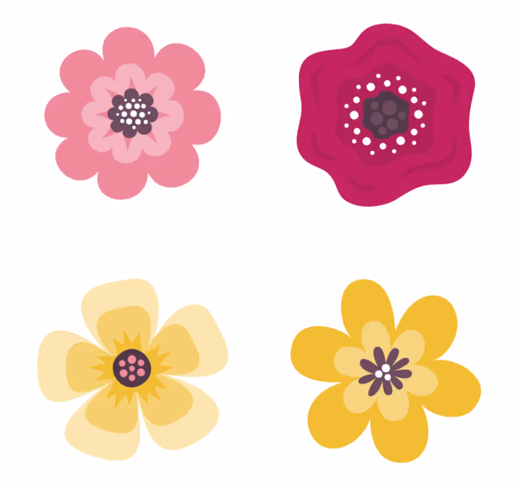 Suporturi pahare geeks cu modele florale vibrante - TenStickers