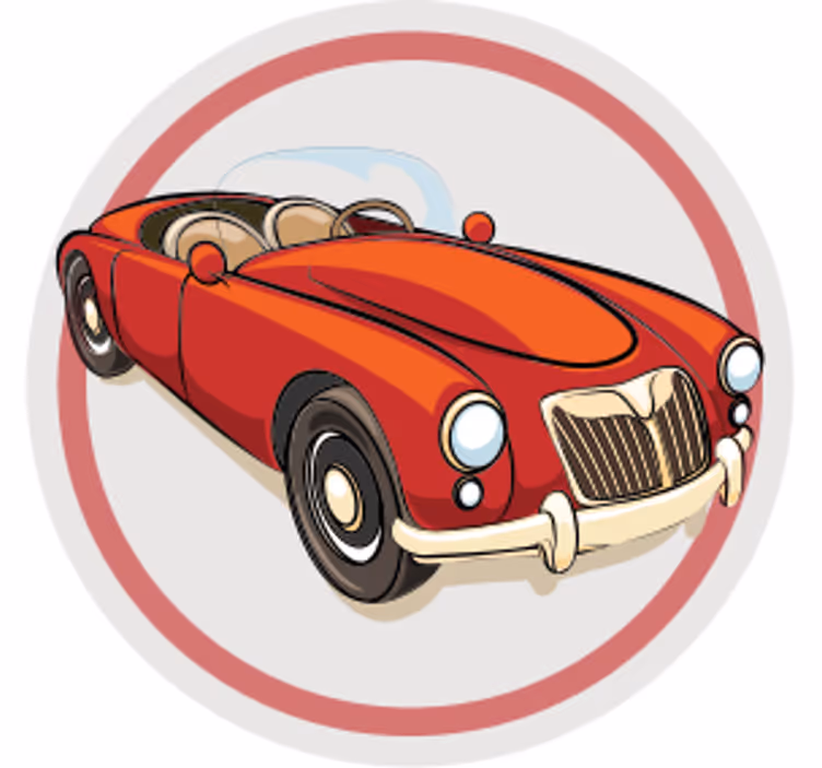 Suporturi pahare geeks mașină sport roșie vintage - TenStickers