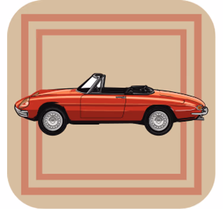 Suporturi pahare vintage ilustrație cabriolet vintage - TenStickers