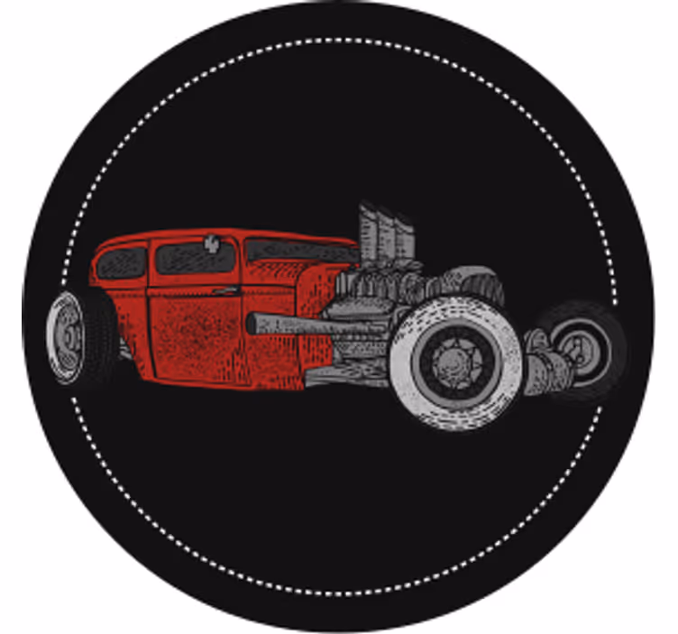 Coaster roșu de epocă auto - TenStickers