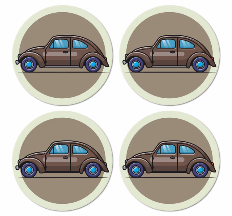 Suporturi pahare vintage ilustrație mașină clasică - TenStickers