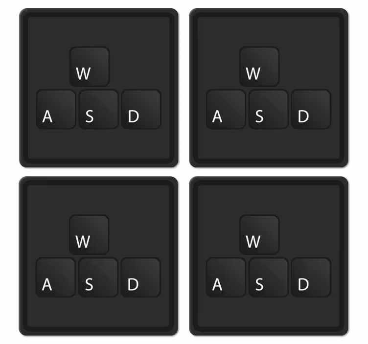 Butoanele tastaturii monocrome geek coasters - TenStickers