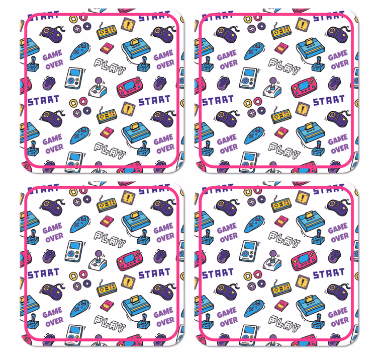 Joc retro peste simboluri geek coasters - TenStickers