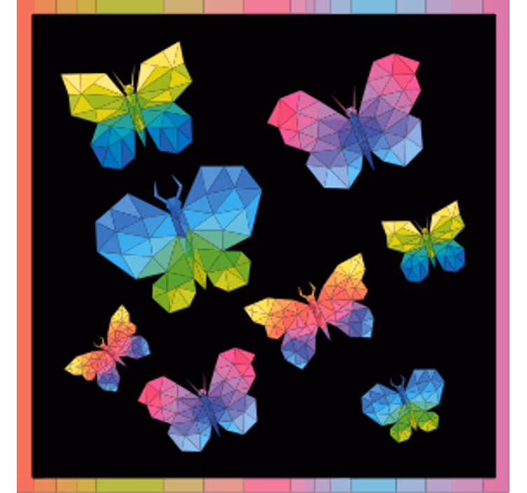 Suporturi pahare geeks fluturi geometrice colorate - TenStickers