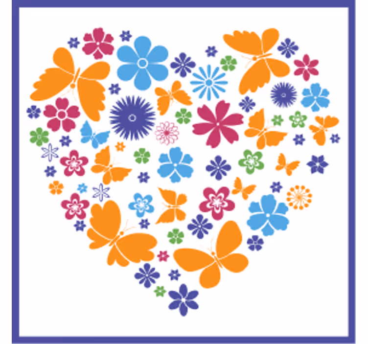 Suporturi pahare moderne aranjament floral inimă - TenStickers