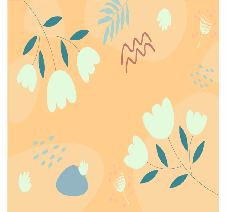 Suporturi pahare moderne cu motive florale minimaliste - TenStickers
