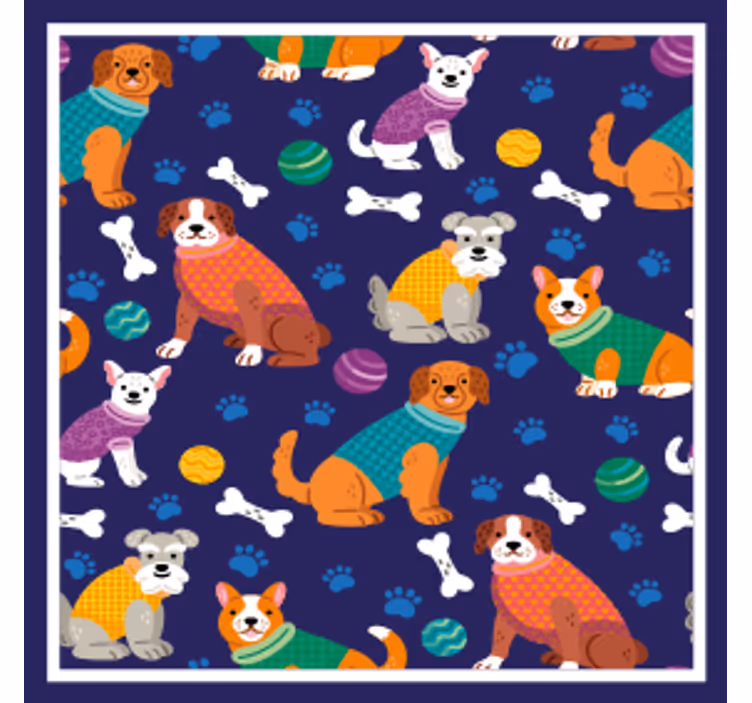 Suporturi pahare cu nume modele colorate de câini - TenStickers