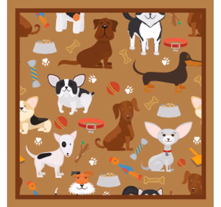 Suporturi pahare moderne cu ilustrații jucăușe de câini - TenStickers