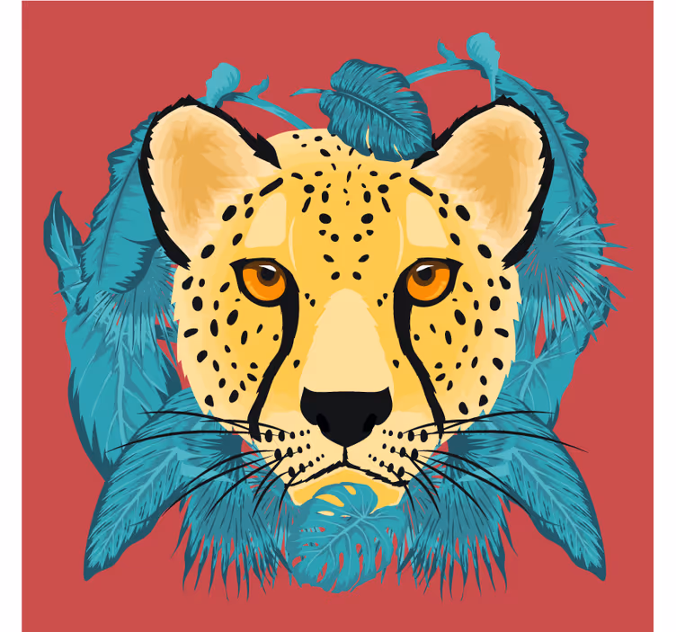 Suporturi pahare geeks ilustrație leopard stilizată - TenStickers