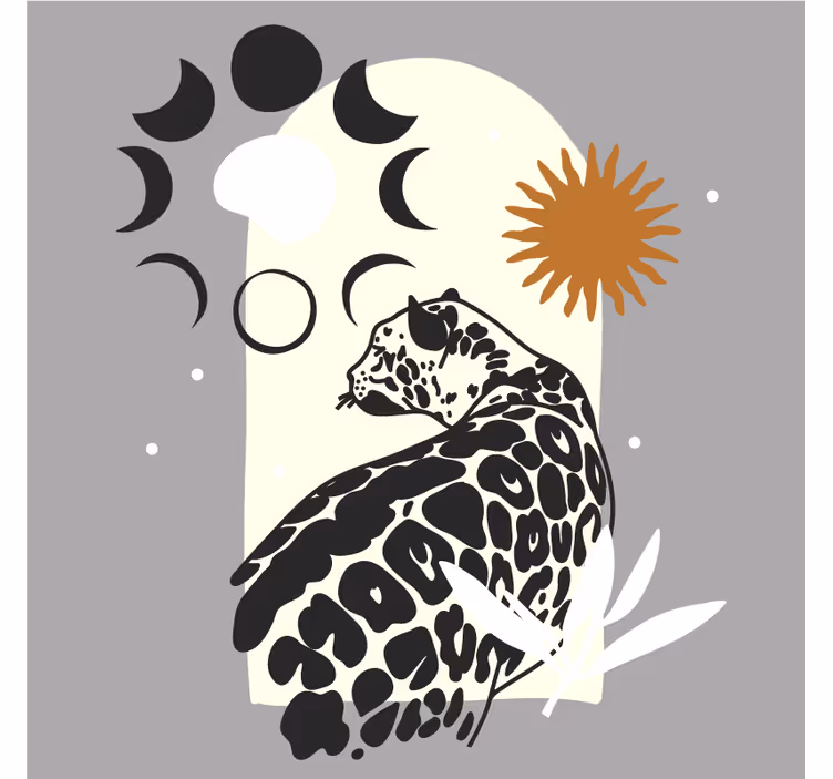 Suporturi pahare geeks silueta elegantă de leopard - TenStickers