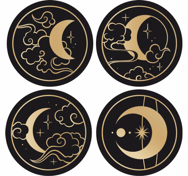 Suporturi pahare geeks modele cu luna cerescă - TenStickers