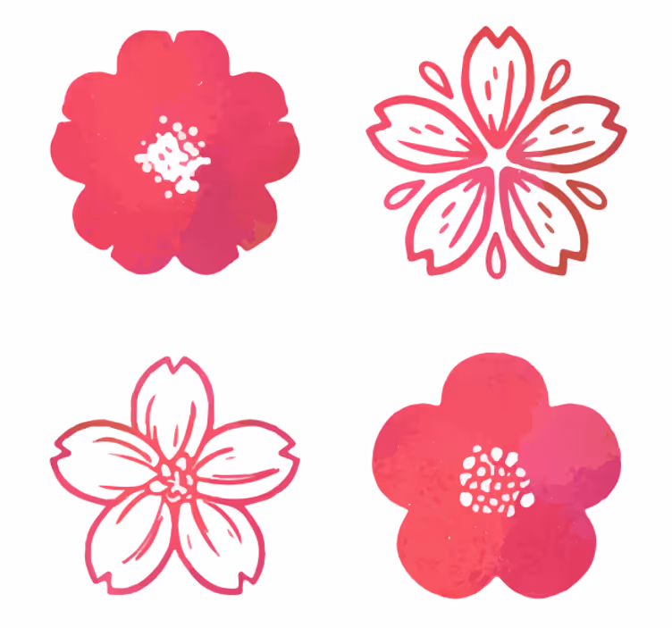 Suporturi pahare moderne cu elemente florale roz - TenStickers