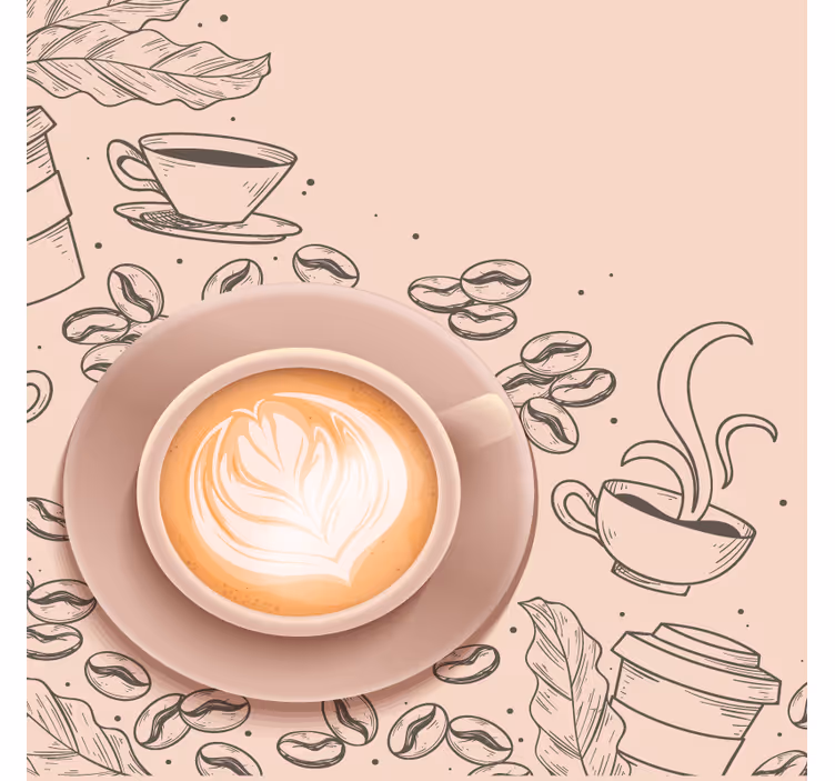 Suporturi pahare moderne artă elegantă pentru cafea - TenStickers