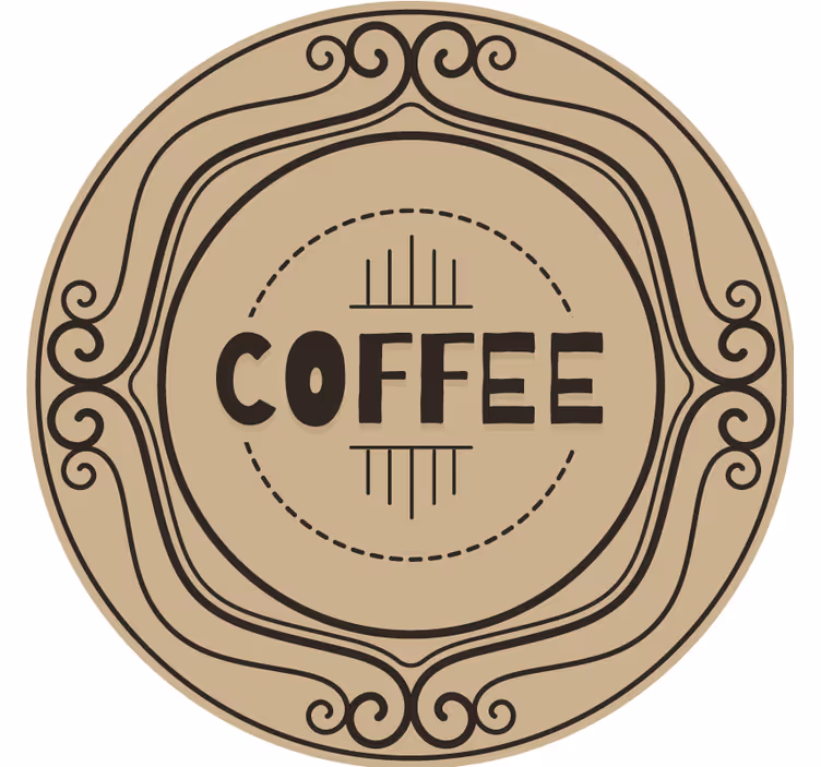 Suporturi pahare cu nume emblema circulară elegantă de cafea - TenStickers