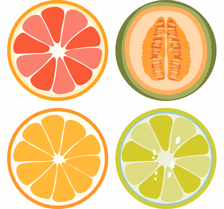 Suporturi pahare geeks felii de fructe - TenStickers