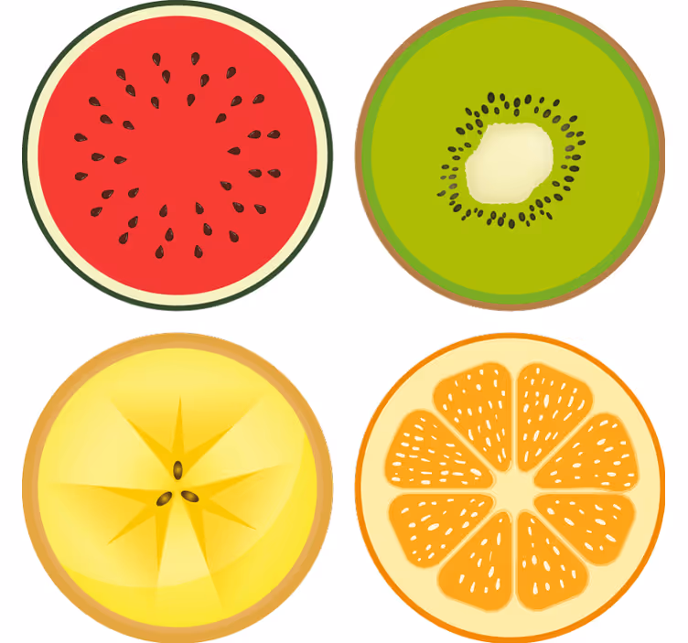 Suporturi pahare moderne set felii de fructe - TenStickers