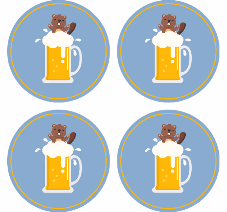 Suporturi pahare de bere castor vesel - TenStickers