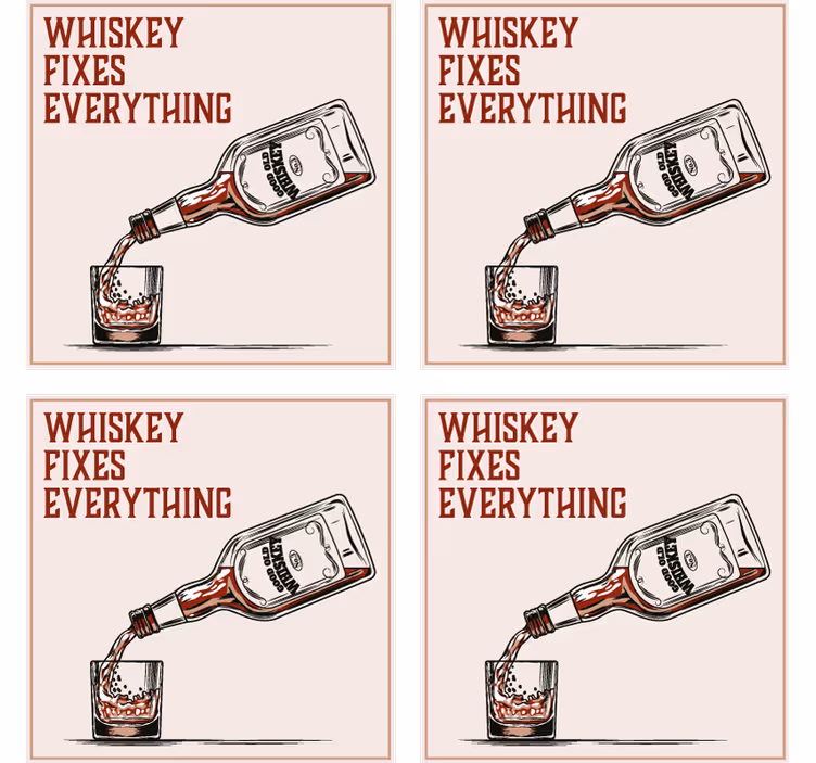 Suporturi pahare cu fraze vizualizare turnare whiskey - TenStickers