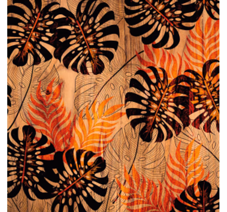 Plante tropicale textura de lemn coaster - TenStickers
