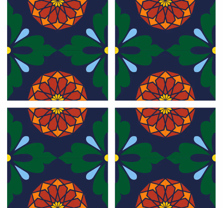 Suporturi pahare gresie imprimeu botanic vibrant - TenStickers