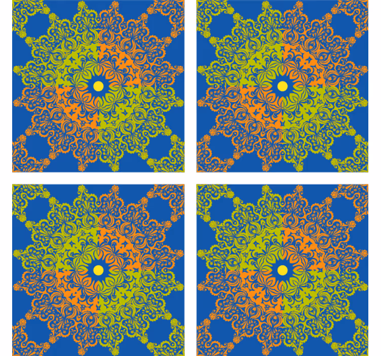 Glazuri de țiglă în stil maroc albastru floral - TenStickers