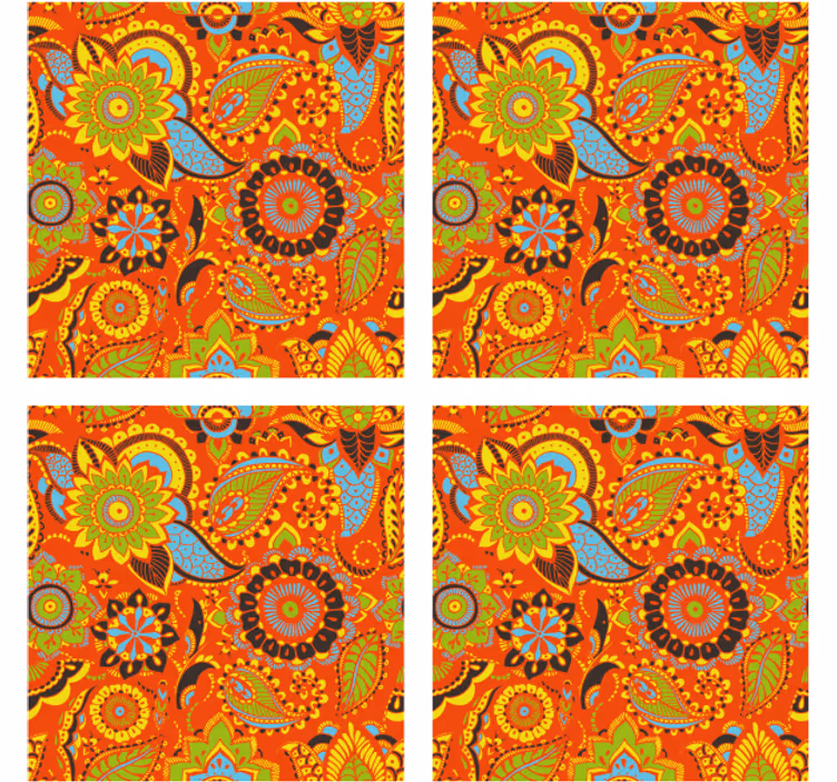 Suporturi pahare geeks cu motiv botanic vibrant - TenStickers