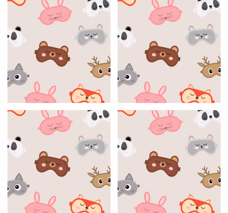 Suporturi pahare geeks colecția fețelor adorabile de animale - TenStickers
