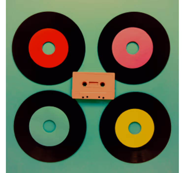 Suporturi pahare geeks set de discuri vinyl retro - TenStickers
