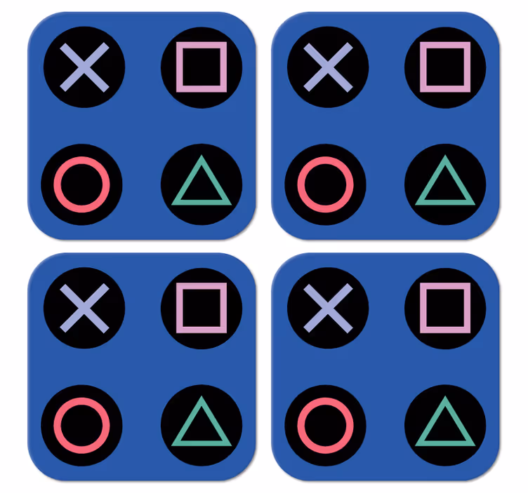 Amuzant colorat model playstation geek coaster - TenStickers