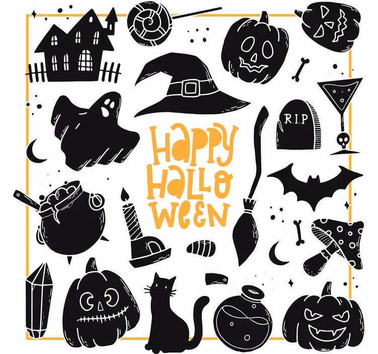 Suporturi pahare de halloween cu ilustrații înfricoșătoare - TenStickers
