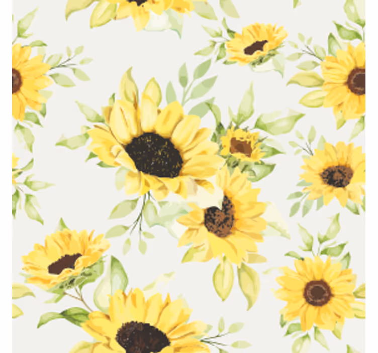 Suporturi pahare geeks cu motiv floral de floarea-soarelui - TenStickers