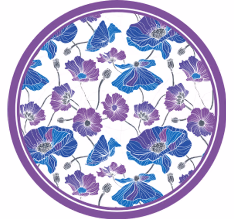 Suporturi pahare moderne cu model floral și accente mov - TenStickers
