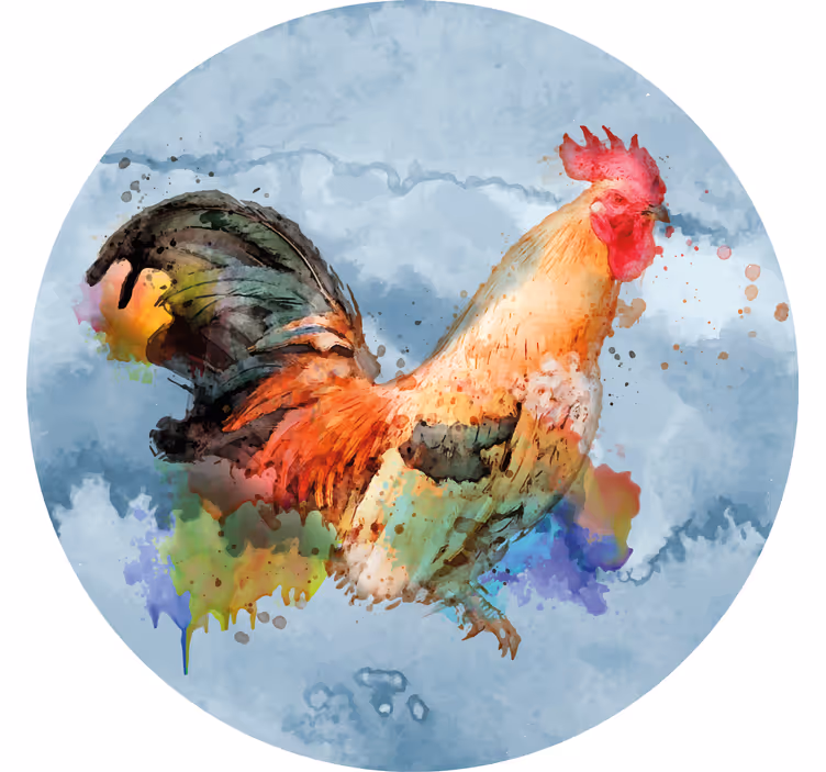 Suporturi pahare geeks cu ilustrație vibrantă de cocoș - TenStickers