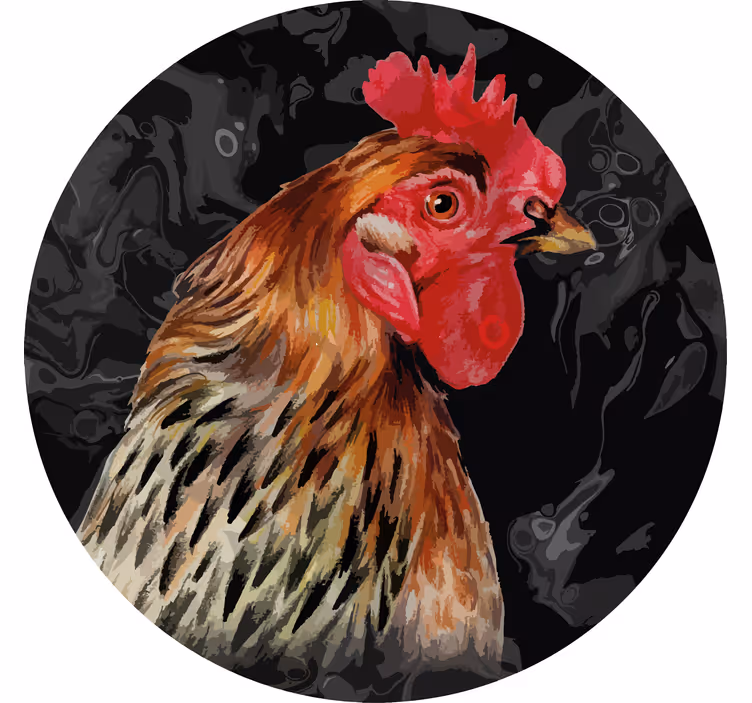 Suporturi pahare vintage portret realist de cocoș - TenStickers