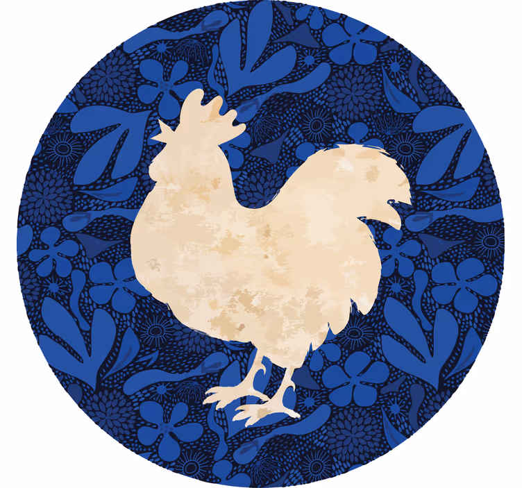 Suporturi pahare vintage silueta florală cu cocoș - TenStickers
