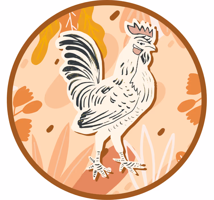 Suporturi pahare geeks ilustrație cocoș stilizată - TenStickers