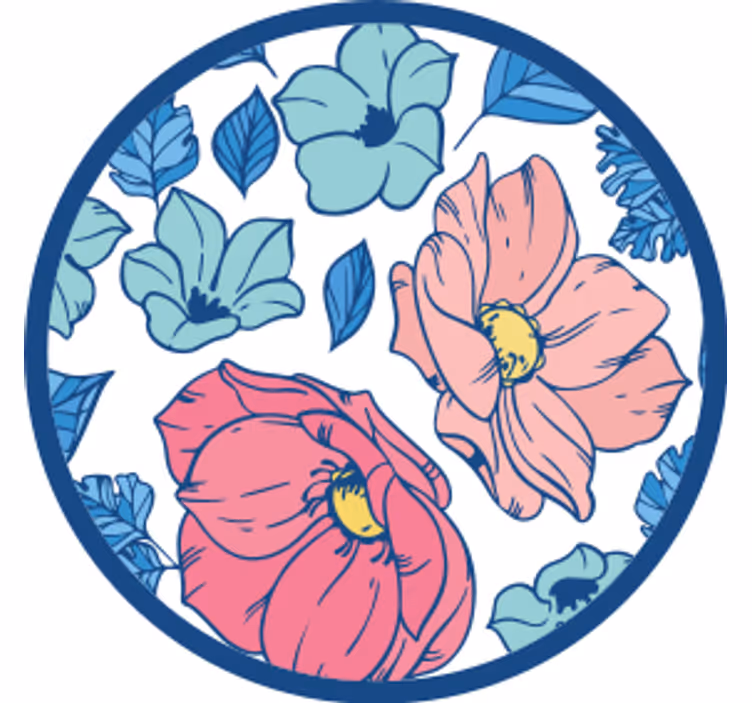 Suporturi pahare moderne cu model floral circular - TenStickers